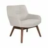 House Nordic Fauteuils Fauteuil En Tissu Et Pieds En Bois Naturel Ecru