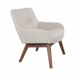 House Nordic Fauteuils Fauteuil En Tissu Et Pieds En Bois Naturel Ecru -Chaise Soldes Magasin fauteuil en tissu et pieds en bois naturel ecru 3