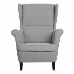 Beliani Fauteuils Fauteuil En Tissu Gris -Chaise Soldes Magasin fauteuil en tissu gris 8