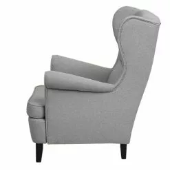 Beliani Fauteuils Fauteuil En Tissu Gris -Chaise Soldes Magasin fauteuil en tissu gris 9