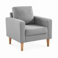 Alice's Garden Fauteuils Fauteuil En Tissu Gris Clair