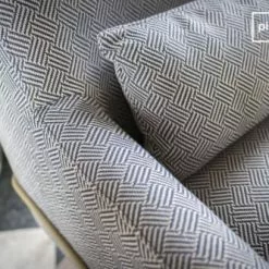 PIB Fauteuils Fauteuil En Tissu Gris Et Bleu -Chaise Soldes Magasin fauteuil en tissu gris et bleu 4