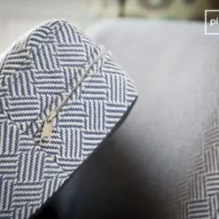 PIB Fauteuils Fauteuil En Tissu Gris Et Bleu -Chaise Soldes Magasin fauteuil en tissu gris et bleu 5