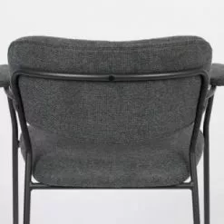 White Label Fauteuils Fauteuil En Tissu Gris Foncé -Chaise Soldes Magasin fauteuil en tissu gris fonce 10
