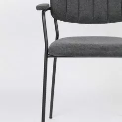 White Label Fauteuils Fauteuil En Tissu Gris Foncé -Chaise Soldes Magasin fauteuil en tissu gris fonce 8