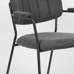 White Label Fauteuils Fauteuil En Tissu Gris Foncé -Chaise Soldes Magasin fauteuil en tissu gris fonce 9