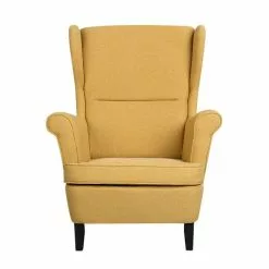 Beliani Fauteuils Fauteuil En Tissu Jaune -Chaise Soldes Magasin fauteuil en tissu jaune 14