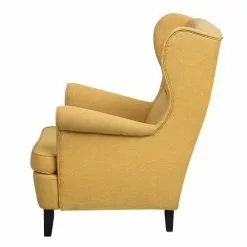 Beliani Fauteuils Fauteuil En Tissu Jaune -Chaise Soldes Magasin fauteuil en tissu jaune 15