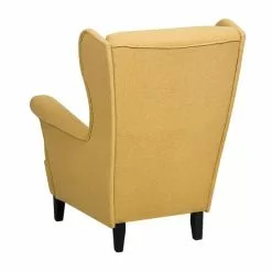 Beliani Fauteuils Fauteuil En Tissu Jaune -Chaise Soldes Magasin fauteuil en tissu jaune 16