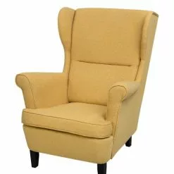 Beliani Fauteuils Fauteuil En Tissu Jaune -Chaise Soldes Magasin fauteuil en tissu jaune 17