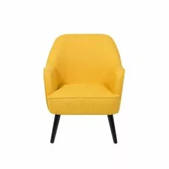 Beliani Fauteuils Fauteuil En Tissu Jaune -Chaise Soldes Magasin fauteuil en tissu jaune 2