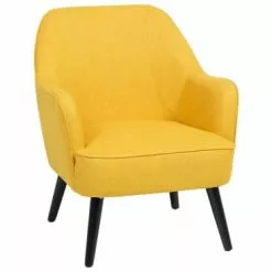 Beliani Fauteuils Fauteuil En Tissu Jaune