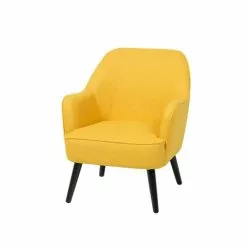 Beliani Fauteuils Fauteuil En Tissu Jaune -Chaise Soldes Magasin fauteuil en tissu jaune 3