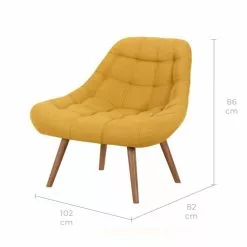 Rendez Vous Déco Fauteuils Fauteuil En Tissu Jaune -Chaise Soldes Magasin fauteuil en tissu jaune 9
