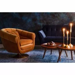 Dutchbone Fauteuils Fauteuil En Tissu Marron -Chaise Soldes Magasin fauteuil en tissu marron 2