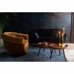 Dutchbone Fauteuils Fauteuil En Tissu Marron -Chaise Soldes Magasin fauteuil en tissu marron 3