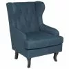 Beliani Fauteuils Fauteuil En Tissu Tapissé Bleu Foncé