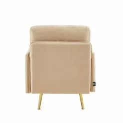 Baita Fauteuils Fauteuil En Velours 1 Place Beige -Chaise Soldes Magasin fauteuil en velours 1 place beige 3