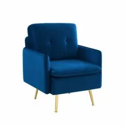 Baita Fauteuils Fauteuil En Velours 1 Place Bleu Marine -Chaise Soldes Magasin fauteuil en velours 1 place bleu marine 2