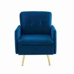 Baita Fauteuils Fauteuil En Velours 1 Place Bleu Marine