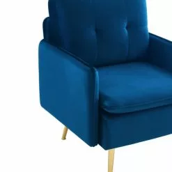Baita Fauteuils Fauteuil En Velours 1 Place Bleu Marine -Chaise Soldes Magasin fauteuil en velours 1 place bleu marine 4