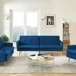 Baita Fauteuils Fauteuil En Velours 1 Place Bleu Marine -Chaise Soldes Magasin fauteuil en velours 1 place bleu marine 5