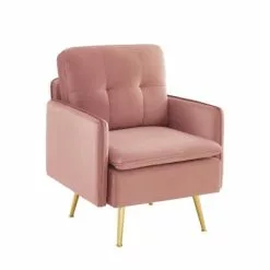 Baita Fauteuils Fauteuil En Velours 1 Place Rose Poudré -Chaise Soldes Magasin fauteuil en velours 1 place rose poudre 2