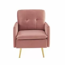 Baita Fauteuils Fauteuil En Velours 1 Place Rose Poudré
