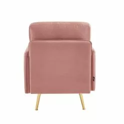 Baita Fauteuils Fauteuil En Velours 1 Place Rose Poudré -Chaise Soldes Magasin fauteuil en velours 1 place rose poudre 3