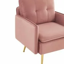 Baita Fauteuils Fauteuil En Velours 1 Place Rose Poudré -Chaise Soldes Magasin fauteuil en velours 1 place rose poudre 4