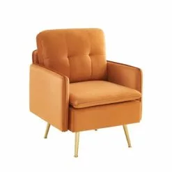 Baita Fauteuils Fauteuil En Velours 1 Place Rouille -Chaise Soldes Magasin fauteuil en velours 1 place rouille 2