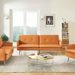 Baita Fauteuils Fauteuil En Velours 1 Place Rouille -Chaise Soldes Magasin fauteuil en velours 1 place rouille 5