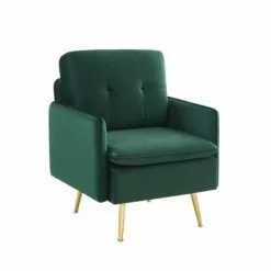 Baita Fauteuils Fauteuil En Velours 1 Place Vert Foncé -Chaise Soldes Magasin fauteuil en velours 1 place vert fonce 2