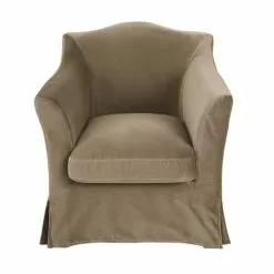 Maisons Du Monde Fauteuils Fauteuil En Velours Beige