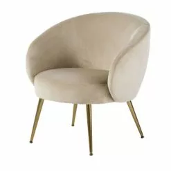 Maisons Du Monde Fauteuils Fauteuil En Velours Beige