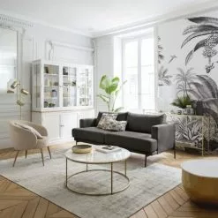 Maisons Du Monde Fauteuils Fauteuil En Velours Beige -Chaise Soldes Magasin fauteuil en velours beige 1000 2 32 209952 5