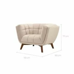 Rendez Vous Déco Fauteuils Fauteuil En Velours Beige -Chaise Soldes Magasin fauteuil en velours beige 2