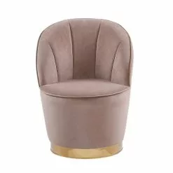 Beliani Fauteuils Fauteuil En Velours Beige -Chaise Soldes Magasin fauteuil en velours beige 8