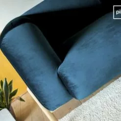 PIB Fauteuils Fauteuil En Velours Bleu -Chaise Soldes Magasin fauteuil en velours bleu 3