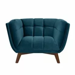 Rendez Vous Déco Fauteuils Fauteuil En Velours Bleu Canard