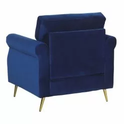 Beliani Fauteuils Fauteuil En Velours Bleu Cobalt -Chaise Soldes Magasin fauteuil en velours bleu cobalt 3