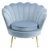 Kare Design Fauteuils Fauteuil En Velours Bleu Et Acier Doré