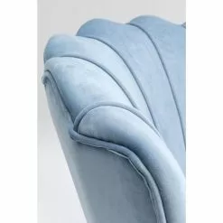 Kare Design Fauteuils Fauteuil En Velours Bleu Et Acier Doré -Chaise Soldes Magasin fauteuil en velours bleu et acier dore 2