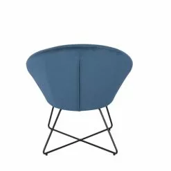 Maisons Du Monde Fauteuils Fauteuil En Velours Bleu Et Pieds En Métal -Chaise Soldes Magasin fauteuil en velours bleu et pieds en metal 1000 8 8 216078 4