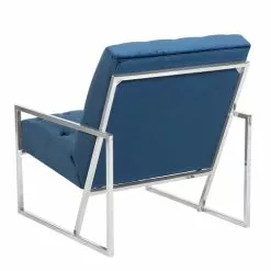 Beliani Fauteuils Fauteuil En Velours Bleu Foncé -Chaise Soldes Magasin fauteuil en velours bleu fonce 3