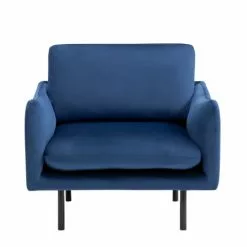Beliani Fauteuils Fauteuil En Velours Bleu Foncé -Chaise Soldes Magasin fauteuil en velours bleu fonce 8