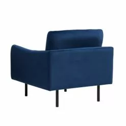 Beliani Fauteuils Fauteuil En Velours Bleu Foncé -Chaise Soldes Magasin fauteuil en velours bleu fonce 9