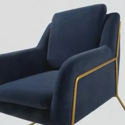 Maisons Du Monde Fauteuils Fauteuil En Velours Bleu Nuit Et Coloris Laiton -Chaise Soldes Magasin fauteuil en velours bleu nuit et coloris laiton 1000 1 34 210036 4