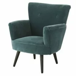 Maisons Du Monde Fauteuils Fauteuil En Velours Bleu Pétrole