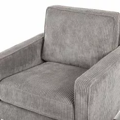 Beliani Fauteuils Fauteuil En Velours Côtelé Gris -Chaise Soldes Magasin fauteuil en velours cotele gris 2